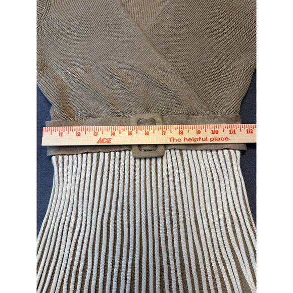 NWT Robbie Bee Rib Pleated Sweater Dress Tan/White Women’s Med - Picture 8 of 13